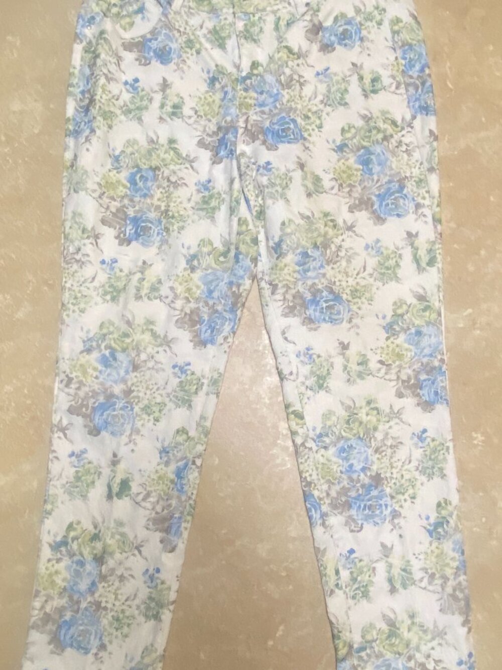 Charter Club Bristol Skinny Ankle Jaquard Floral Jeans Size 16 Cottagecore #94